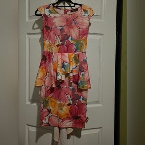 Wall St Floral Peplum Dress